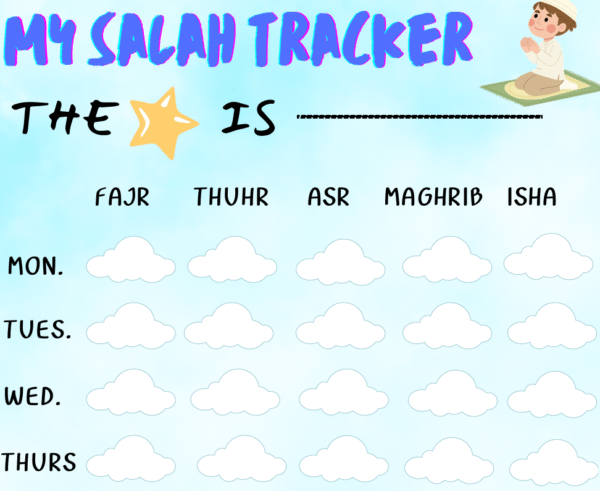 salah progress chart for kids